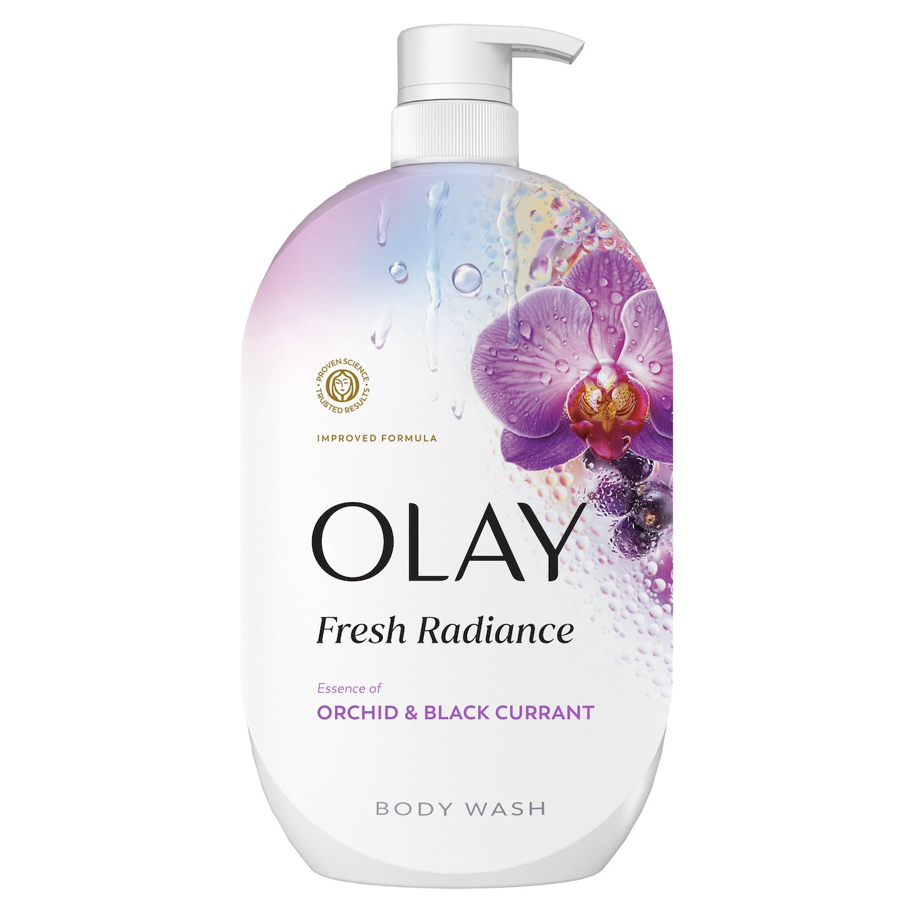 Olay Fresh Radiance Body Wash with Essence of Orchid and Black Currant. Vitamin B3 and Antioxidant Blend 35oz