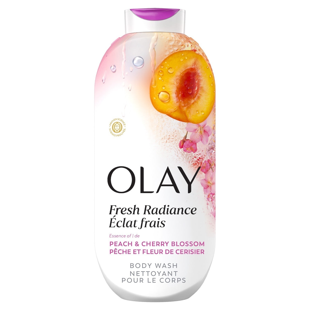 Olay Fresh Radiance Body Wash with Essence of Peach and Cherry Blossom. Vitamin B3 and Antioxidant Blend 22oz