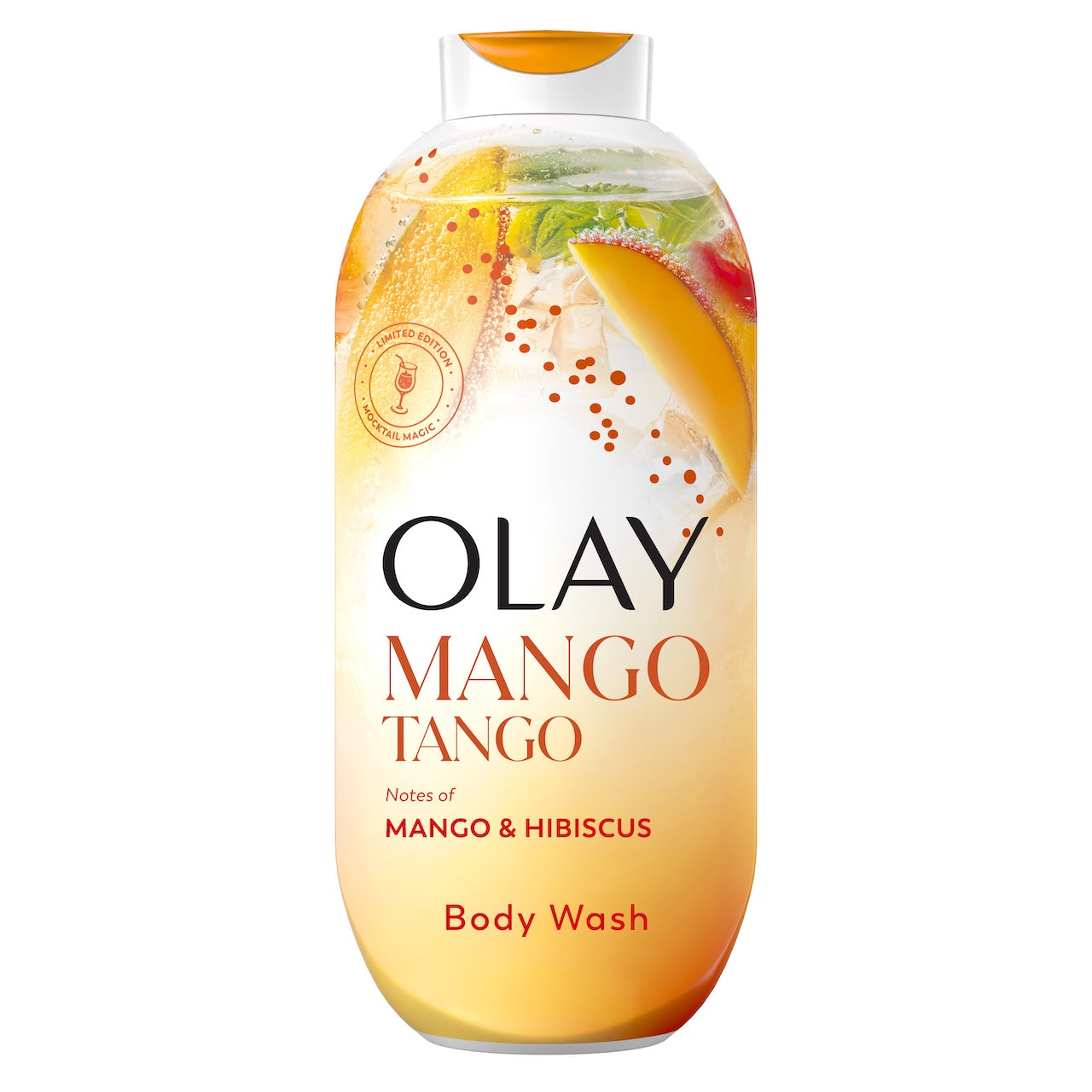 Olay Mango Tango Body Wash with Notes of Mango and Hibiscus. Vitamin B3 and Antioxidant Blend