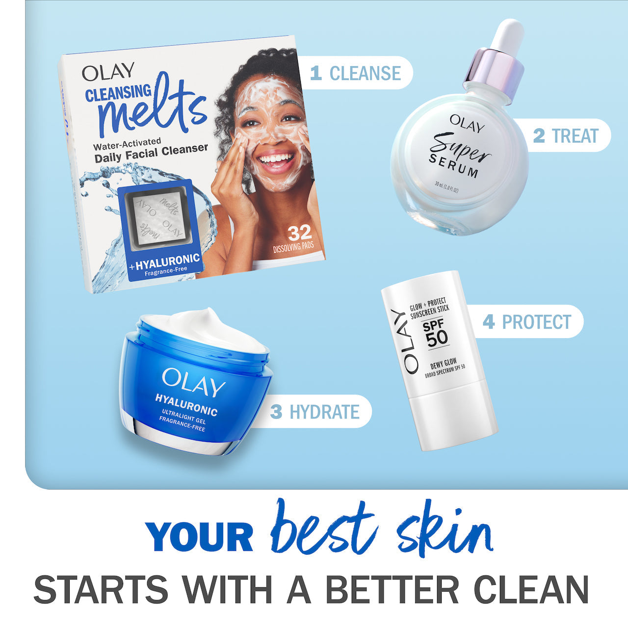 Olay Cleansing Melts + Hyaluronic | 32 Count
