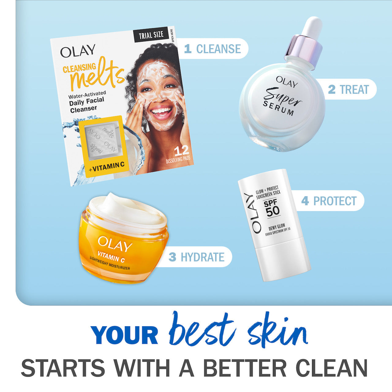 Olay Cleansing Melts + Vitamin C | 12 Count