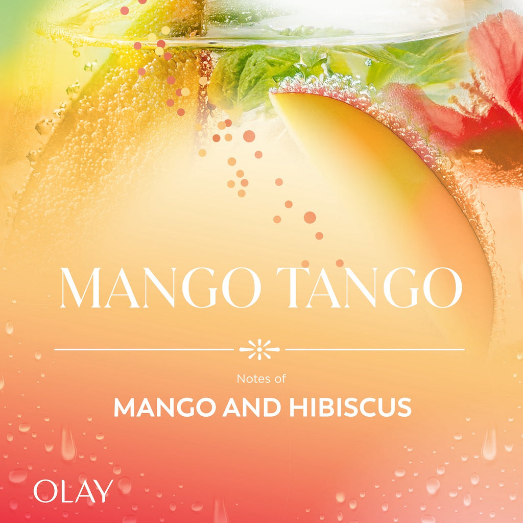 Olay Mango Tango Body Wash with Notes of Mango and Hibiscus. Vitamin B3 and Antioxidant Blend