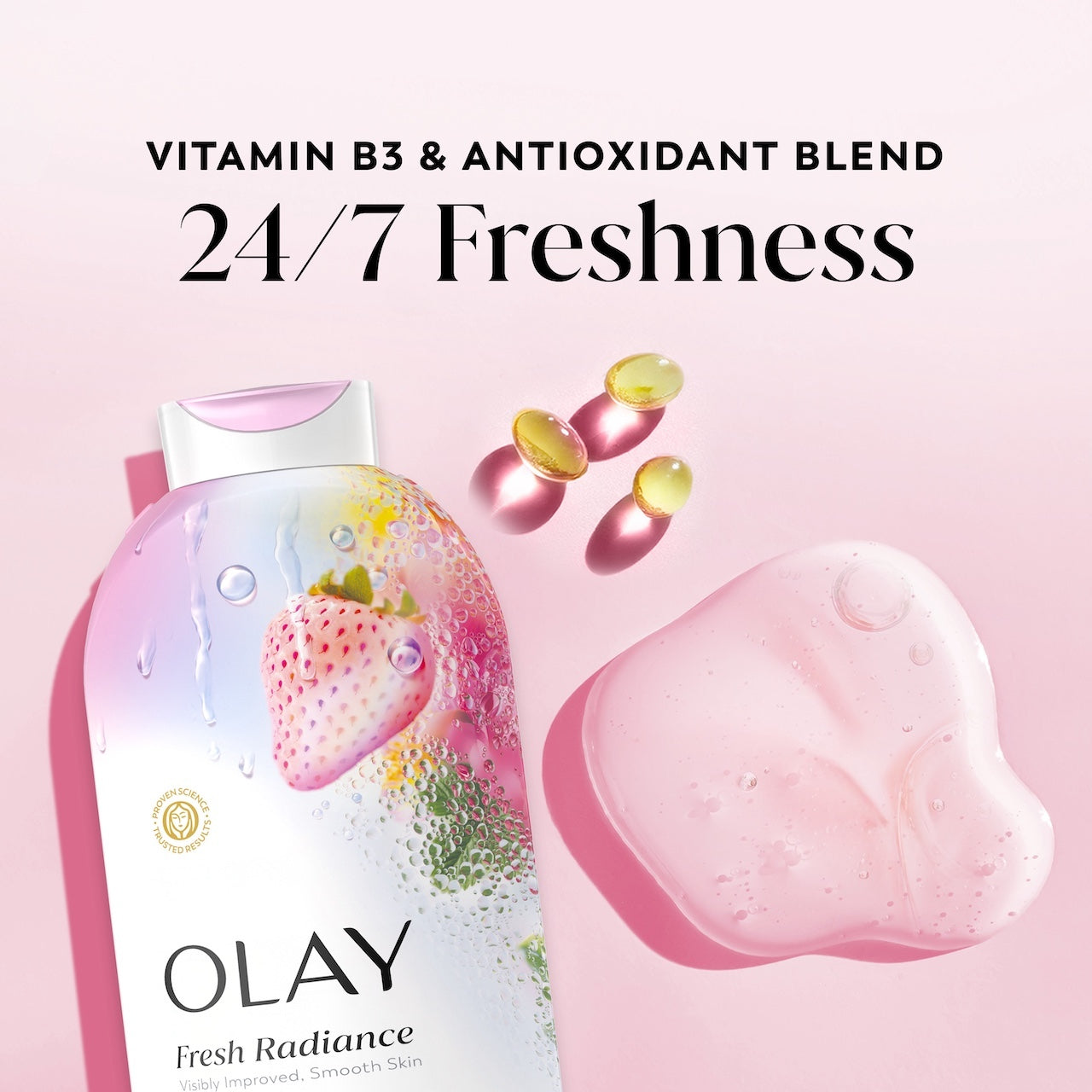Olay Fresh Radiance Body Wash with Essence of Strawberry and Mint