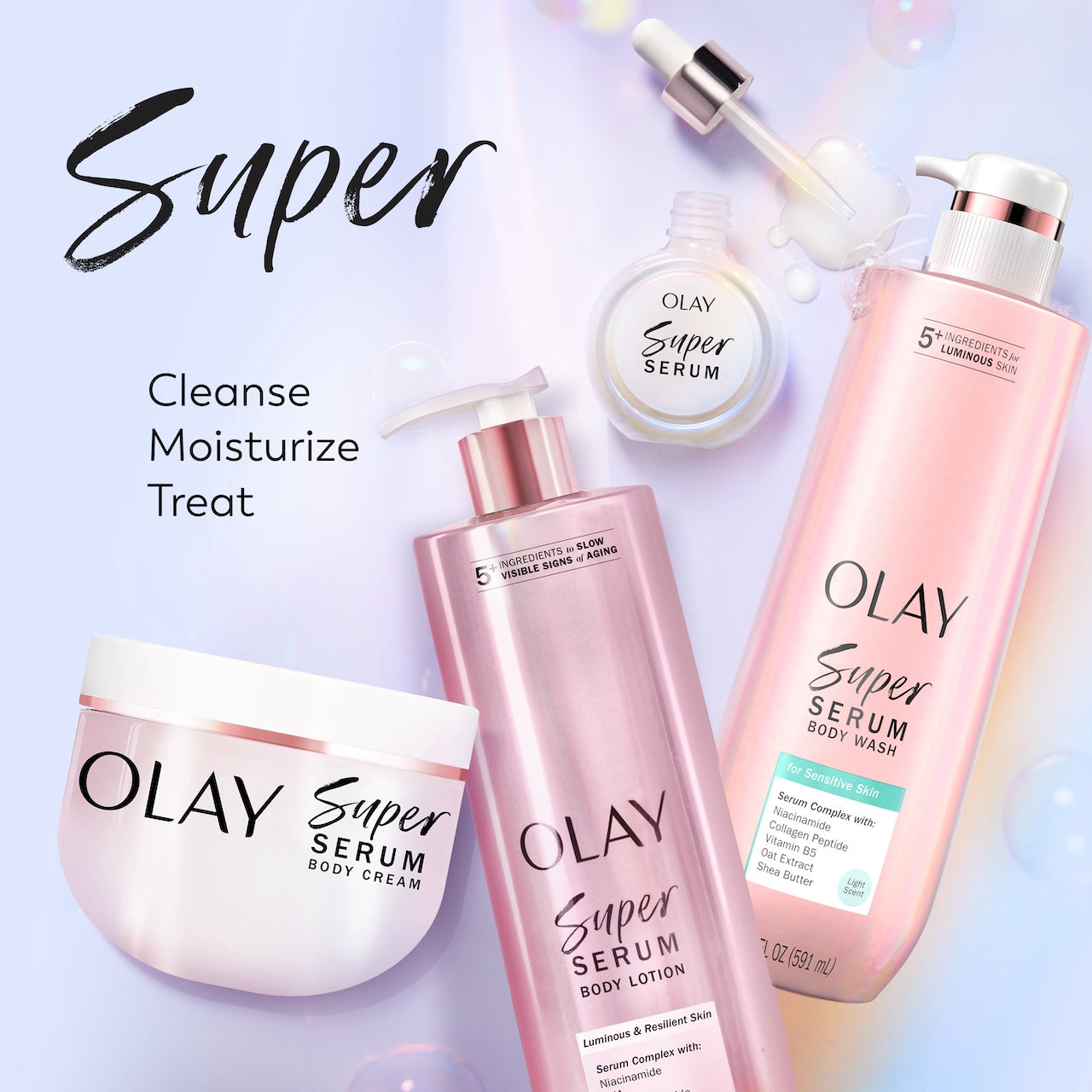 Olay Super Serum Body Wash for Sensitive Skin. 20oz. Serum Complex for Luminous Skin