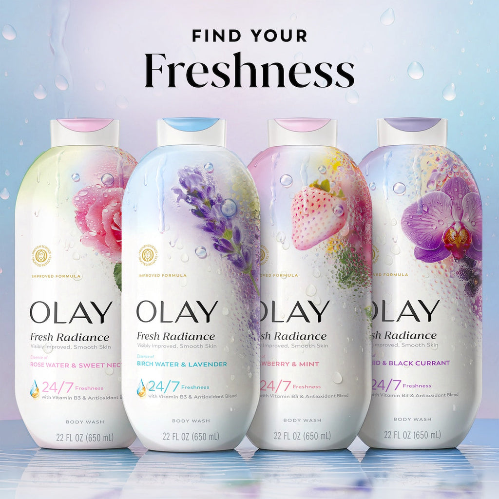 Olay Fresh Radiance Body Wash with Essence of Birch Water and Lavender