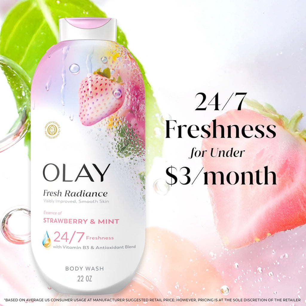 Olay Fresh Radiance Body Wash with Essence of Strawberry and Mint