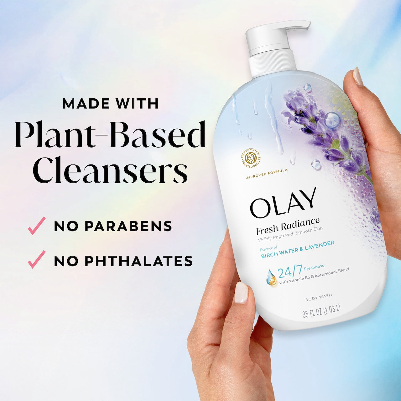 Olay Fresh Radiance Body Wash with Essence of Birch Water and Lavender. Vitamin B3 and Antioxidant Blend 35oz