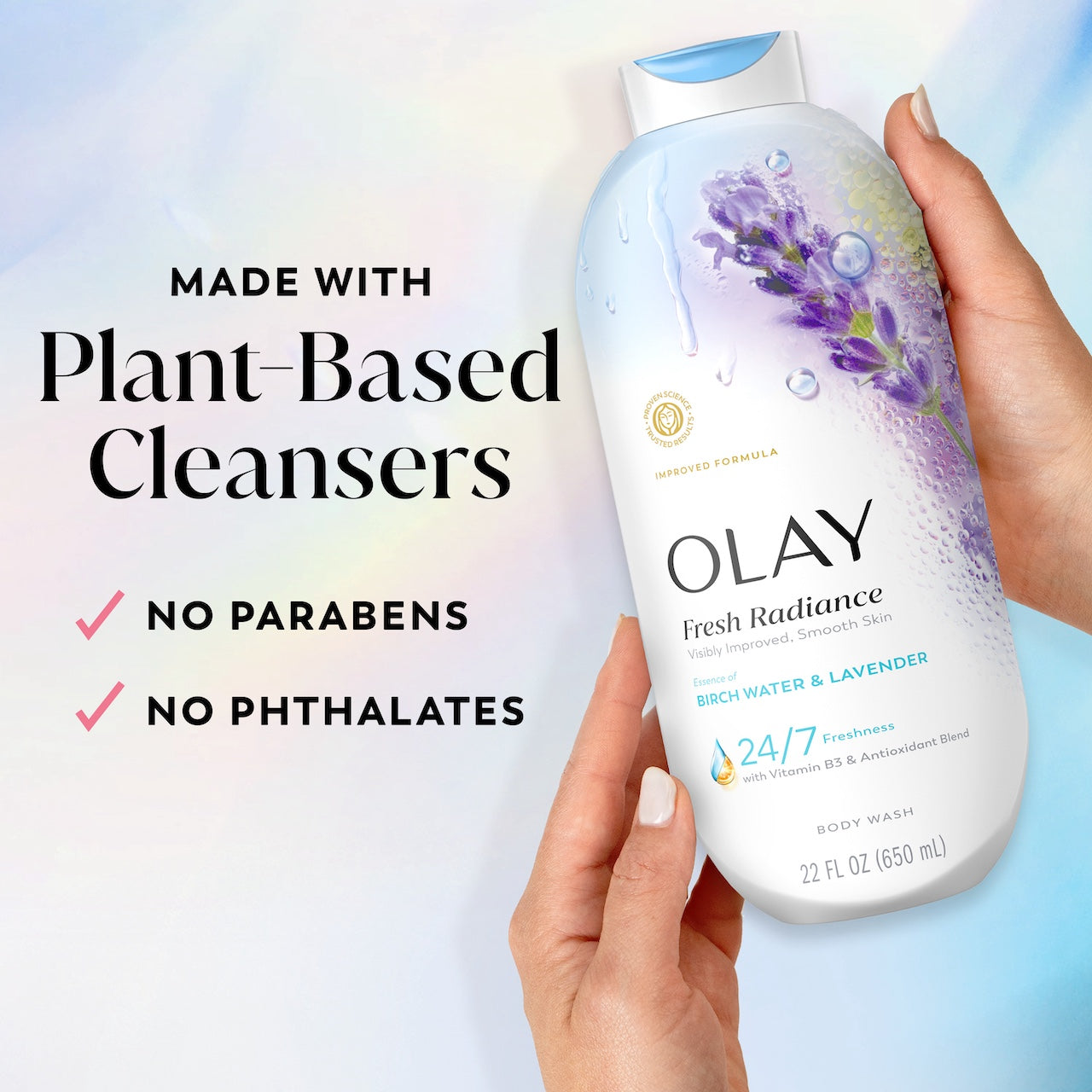 Olay Fresh Radiance Body Wash with Essence of Birch Water and Lavender
