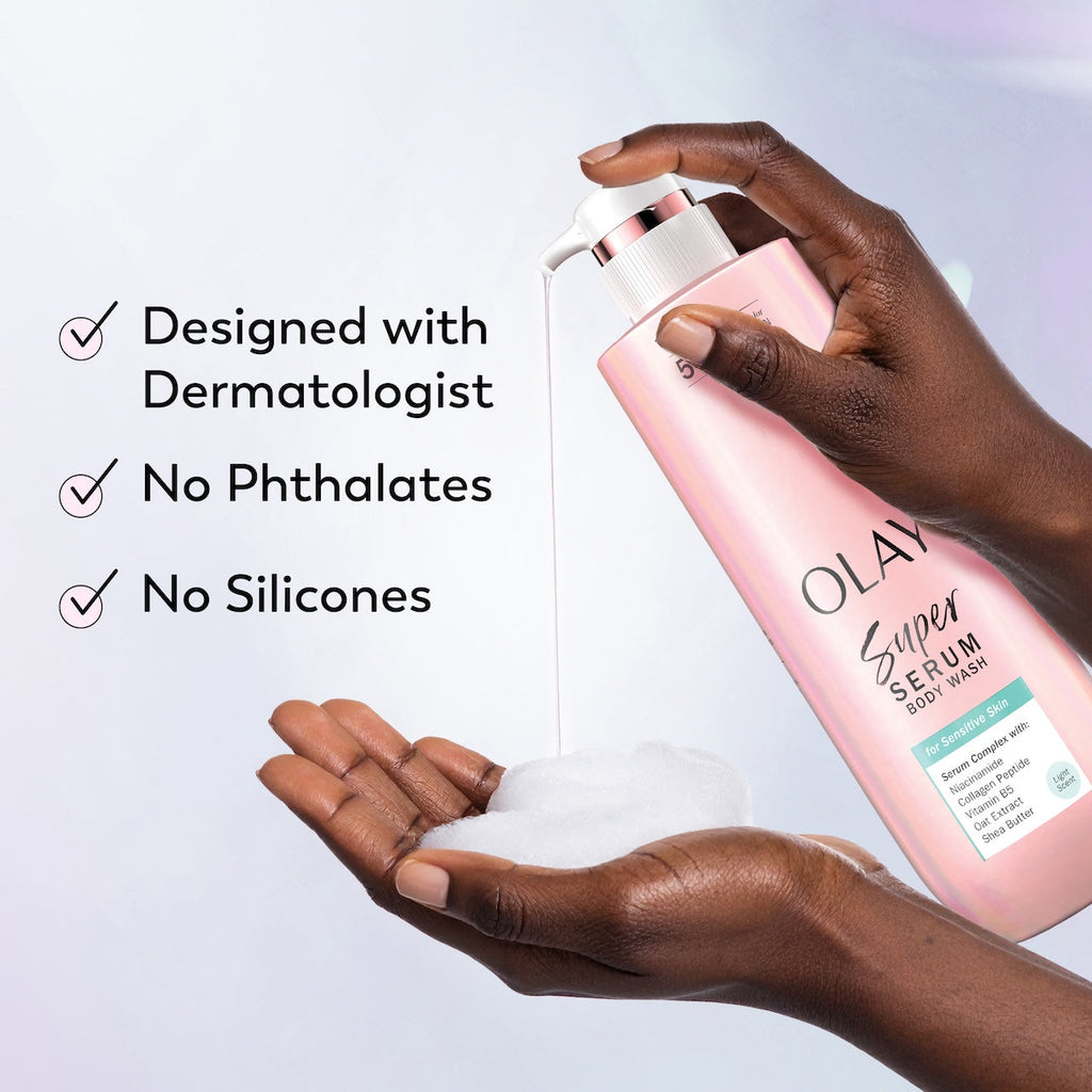 Olay Super Serum Body Wash for Sensitive Skin. 20oz. Serum Complex for Luminous Skin