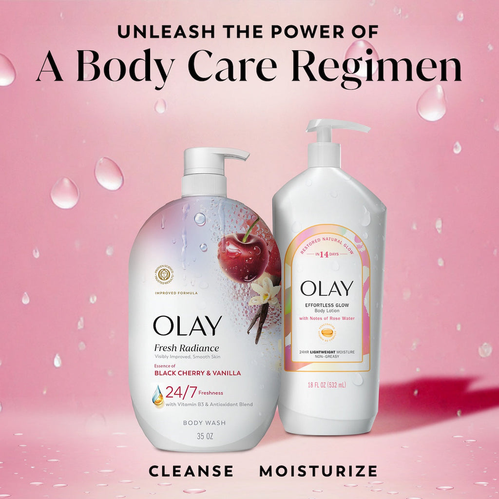 Olay Fresh Radiance Body Wash with Essence of Black Cherry and Vanilla. Vitamin B3 and Antioxidant Blend 35oz