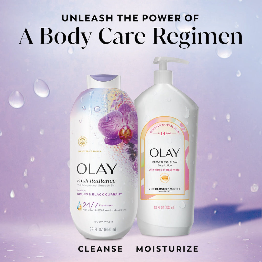 Olay Fresh Radiance Body Wash with Essence of Orchid and Black Currant. Vitamin B3 and Antioxidant Blend 22oz