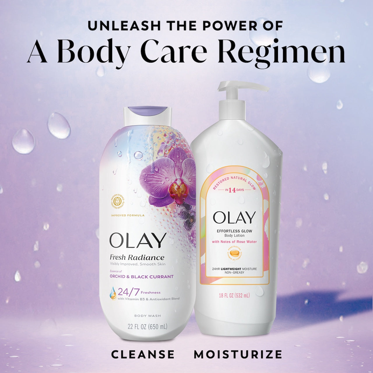 Olay Fresh Radiance Body Wash with Essence of Orchid and Black Currant. Vitamin B3 and Antioxidant Blend 22oz