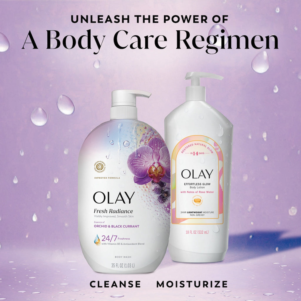 Olay Fresh Radiance Body Wash with Essence of Orchid and Black Currant. Vitamin B3 and Antioxidant Blend 35oz