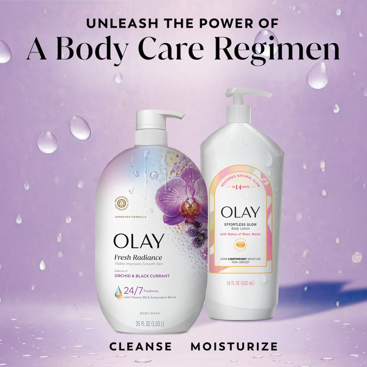 Olay Fresh Radiance Body Wash with Essence of Orchid and Black Currant. Vitamin B3 and Antioxidant Blend 35oz