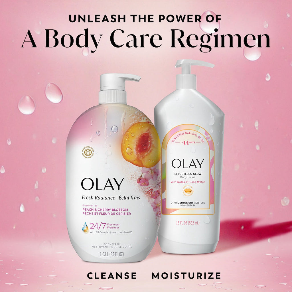 Olay Fresh Radiance Body Wash with Essence of Peach and Cherry Blossom. Vitamin B3 and Antioxidant Blend 35oz